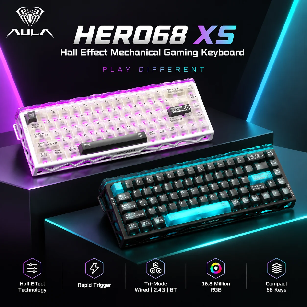 Gaming Keyboard Nearby - Teclado Gamer Magnético Aula Hero68 XS