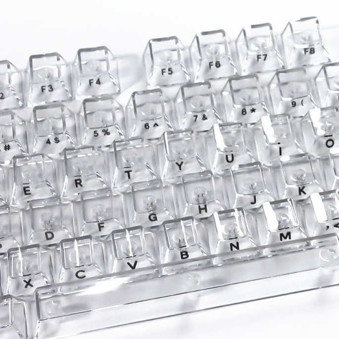 Gaming Keyboard No Rgb - Teclas Transparentes de Cristal com Perfil