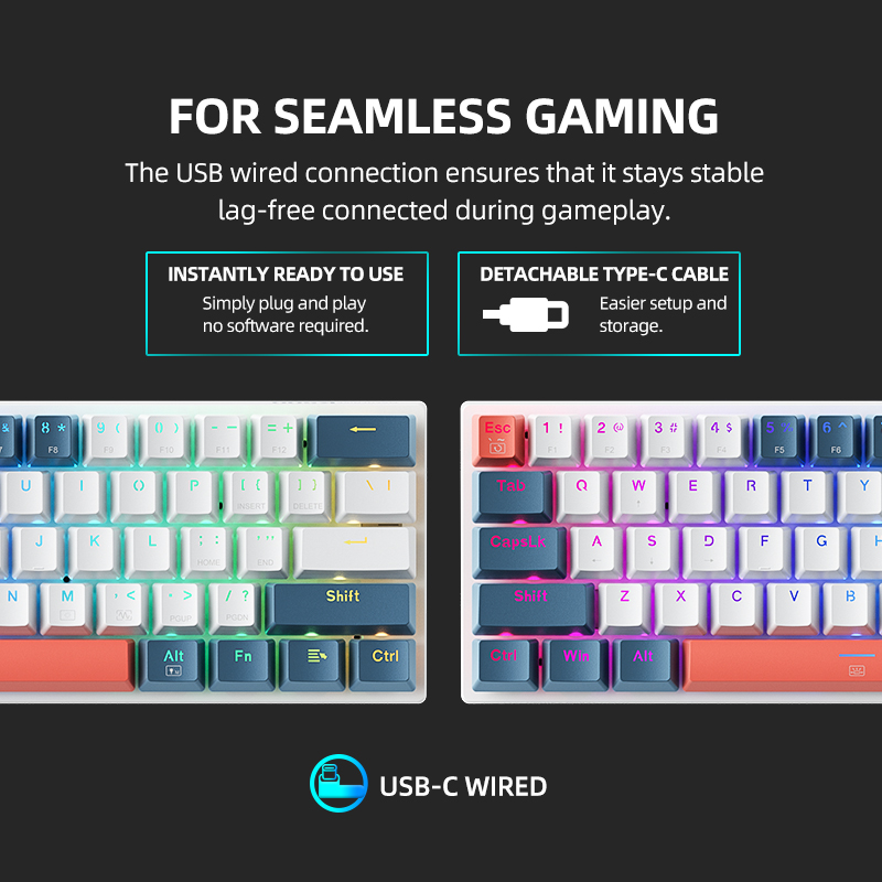 K500-B61achenike Mini Keybaord - Keyboard Gaming Blue Switch avaliação e preço